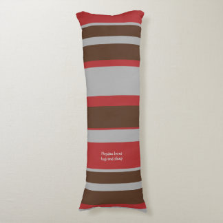 Asymmetric Stripes Horizontal Lines Gray Red Brown Body Pillow