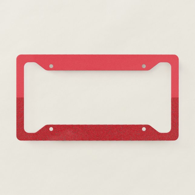 Asymmetric Tomato Red Noise License Plate Frame (Front)