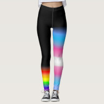 Asymmetric rainbow brown black gay pride flag leggings