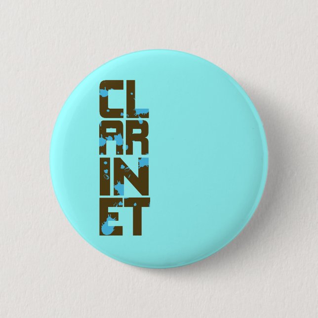 Asymmetrical Clarinet Pinback Button (Front)