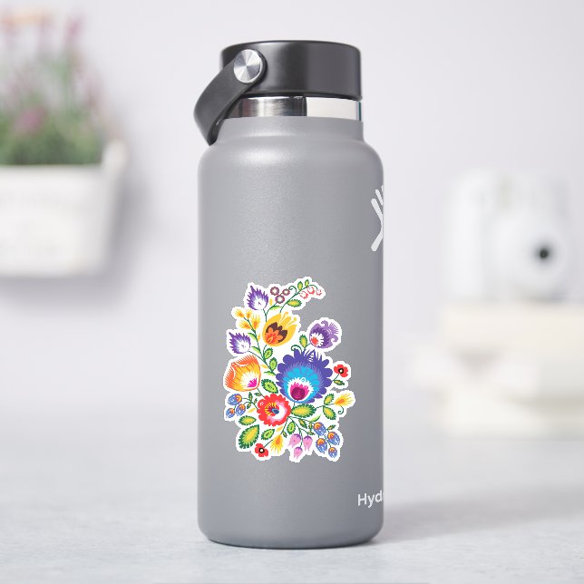 Asymmetrical polish Folk Wycinanki  Sticker (HydroFlask)
