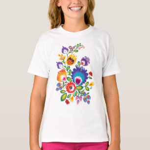 Asymmetrical polish Folk Wycinanki T-Shirt