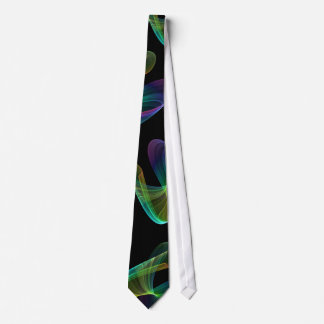 Asymmetrical Rainbow Swirl Neck Tie