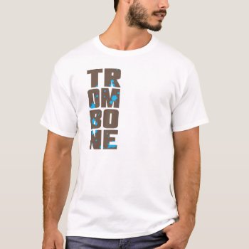 Asymmetrical Trombone T-shirt by marchingbandstuff at Zazzle
