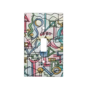 Asymmetry-Hand Painted Abstract Geometric Art Light Switch Cover