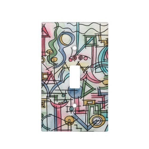 Asymmetry-Hand Painted Abstract Geometric Art Light Switch Cover