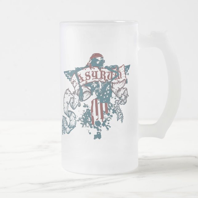 asyrum. : freedom scrollz : frosted glass beer mug (Right)
