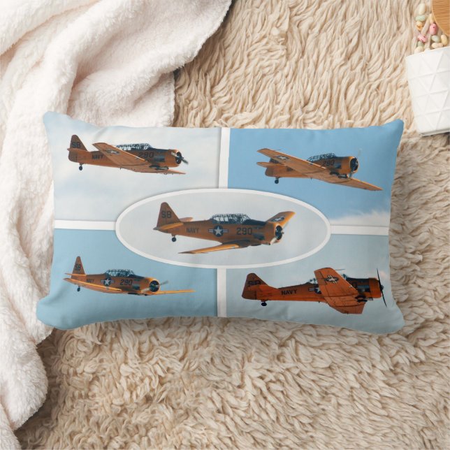 AT-6 Texan WWII  War Plane Lumbar Pillow (Blanket)