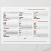 At A Glance Genealogy Family Tree Group Work Sheet (Front)