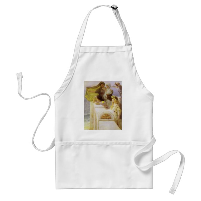 At Aphrodite's Cradle by Sir Lawrence Alma Tadema Adult Apron (Front)