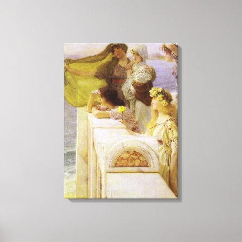 At Aphrodites Cradle by Sir Lawrence Alma Tadema Canvas Print