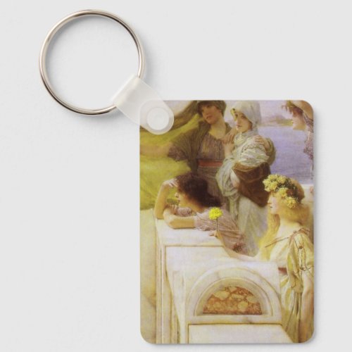 At Aphrodites Cradle by Sir Lawrence Alma Tadema Keychain