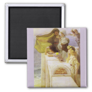 At Aphrodite's Cradle by Sir Lawrence Alma Tadema Magnet