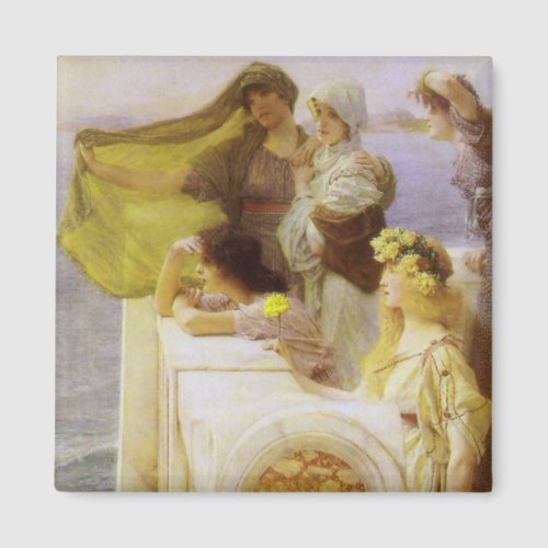 At Aphrodites Cradle by Sir Lawrence Alma Tadema Magnet