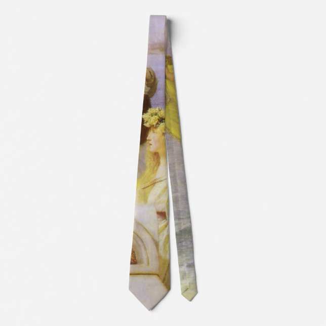At Aphrodite's Cradle by Sir Lawrence Alma Tadema Neck Tie (Front)