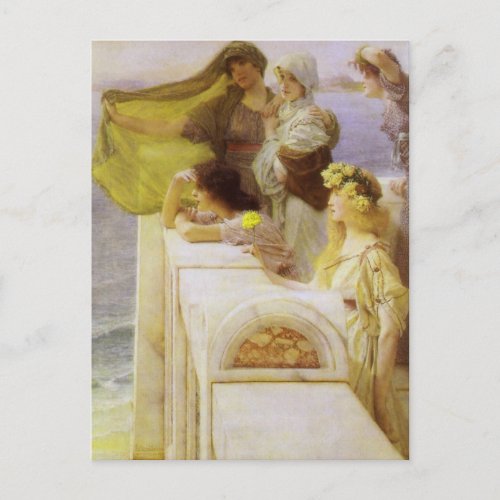 At Aphrodites Cradle by Sir Lawrence Alma Tadema Postcard