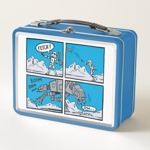 AT_AT Fetch Comic Panels Metal Lunch Box