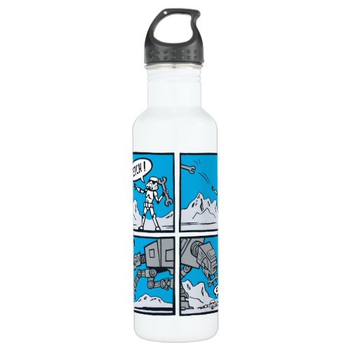 AT_AT Fetch Comic Panels Stainless Steel Water Bottle