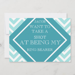 At Being My RING BEARER Aqua Blue Zigzag Pattern