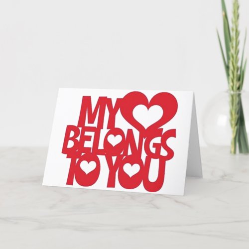 AT CHRISTMAS AND ALL YEAR MY HEART BELONGS TO YOU HOLIDAY CARD