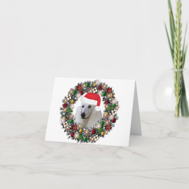 At Christmas - Standard Poodle Holiday Card (Front)