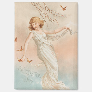 "At Easter Joy" - Vintage Print, L. Prang & Co. Magnet