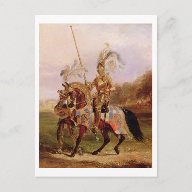 At Eglinton, Lord of the Tournament, 1840 (oil on Postcard (Front)