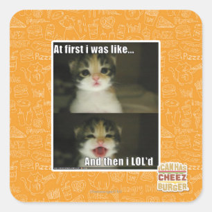 At first I was like Square Sticker