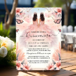 At Fun Joy Lily Twin Dual Joint Double Quinceanera Invitation<br><div class="desc">Celebrate a one-of-a-kind moment at Fun Joy Lily Twin Dual Joint Double Quinceañera Invitation! With its elegant lily accents and charming design, this invitation captures the beauty of two extraordinary young women coming together for a shared celebration. Perfect for a joint quinceañera, it sets the tone for a day full...</div>