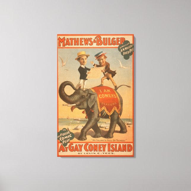 "At gay Coney Island" Musical Comedy Poster #3 Canvas Print (Front)
