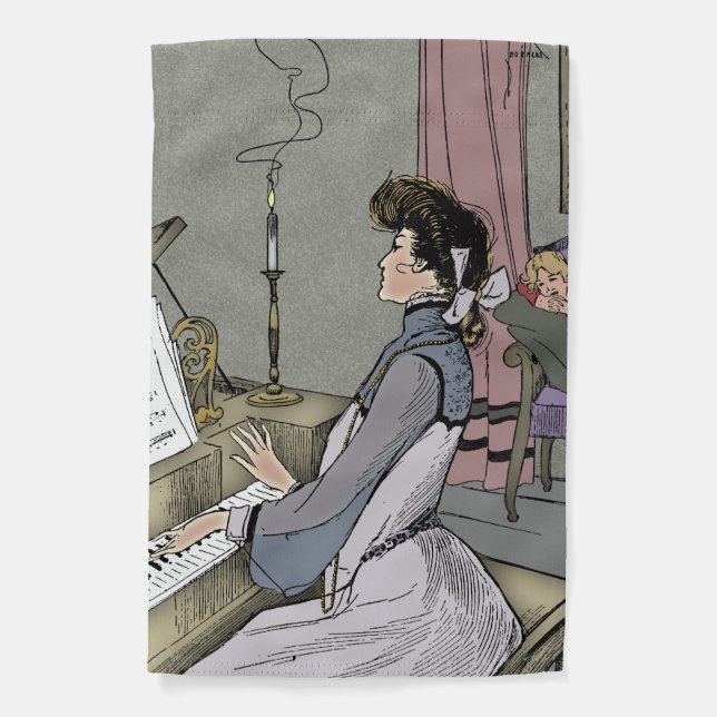 At Her Piano Garden Flag (Front)