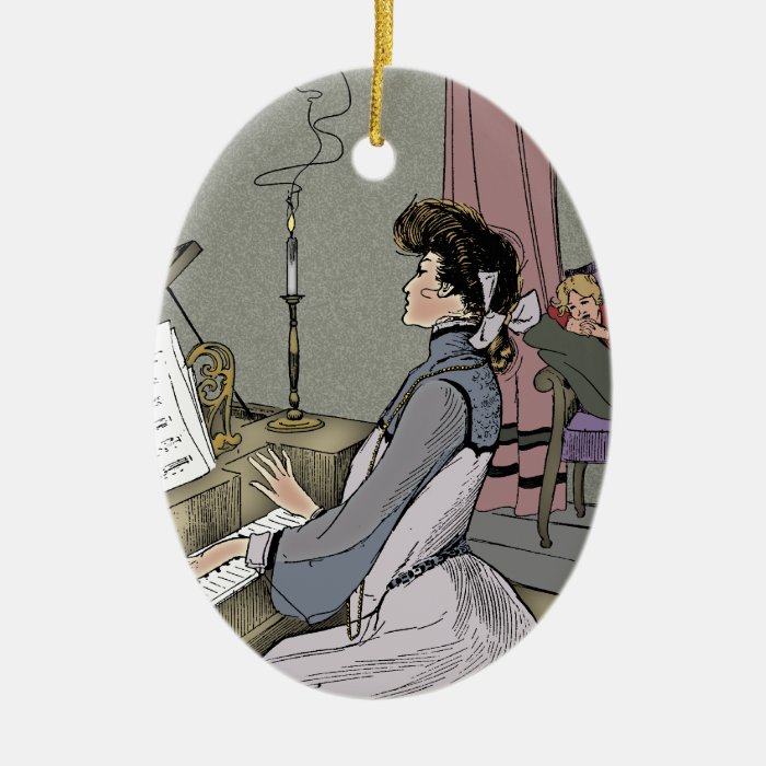 At Her Piano Ornaments