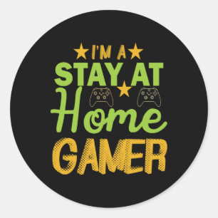 At Home Gamer - Video Game Enthusiasts Classic Round Sticker