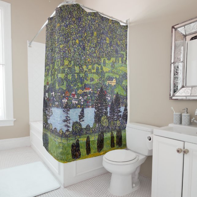 At Lake Atter, Gustav Klimt Shower Curtain (In Situ)