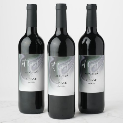 At Last  Dusty Sage Agate Abstract  Wine Label