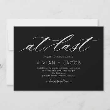 At Last Editable Color Modern Wedding Invitation by berryberrysweet at Zazzle