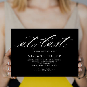 At Last EDITABLE COLOR Modern Wedding Invitation