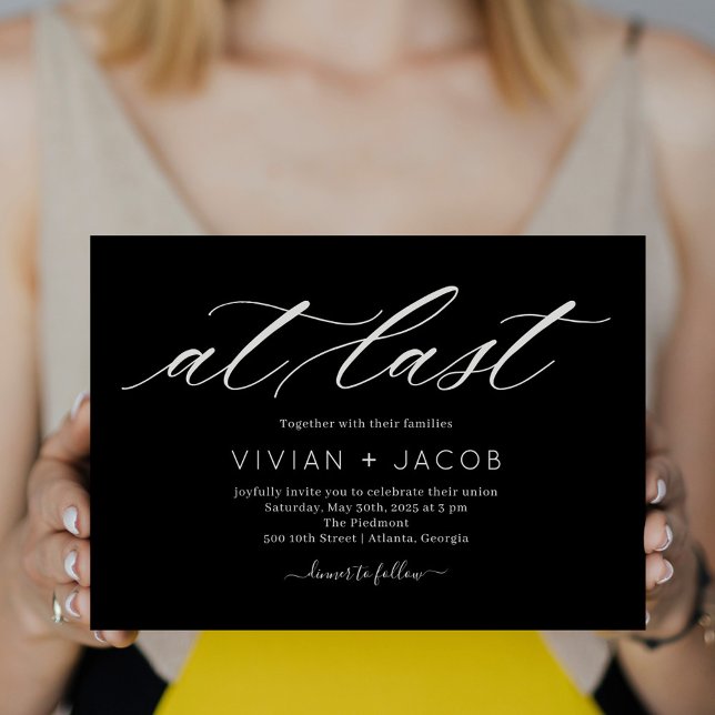 At Last EDITABLE COLOR Modern Wedding Invitation (Creator Uploaded)