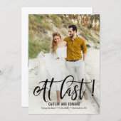 At Last Editable Color Save The Date Card (Front/Back)
