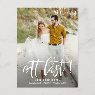 At Last EDITABLE COLOR Save The Date Postcard