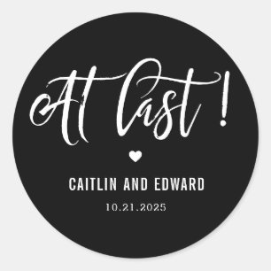 At Last EDITABLE COLOR Save The Date Stickers