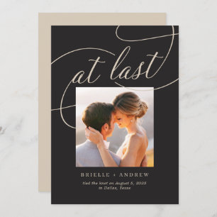 At Last Editable Color Wedding Announcement