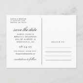 At Last Elegant Black White Photo Save the Date Announcement Postcard (Back)