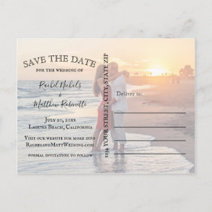 At Last Elegant Wedding Save the Date Announcement Postcard
