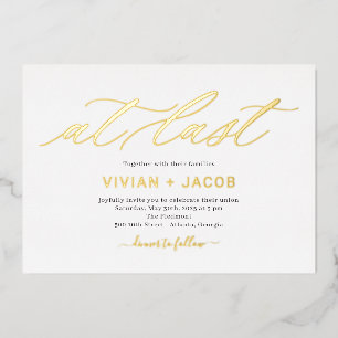 At Last Foil Editable Color Wedding Invitation Foi Foil Invitation