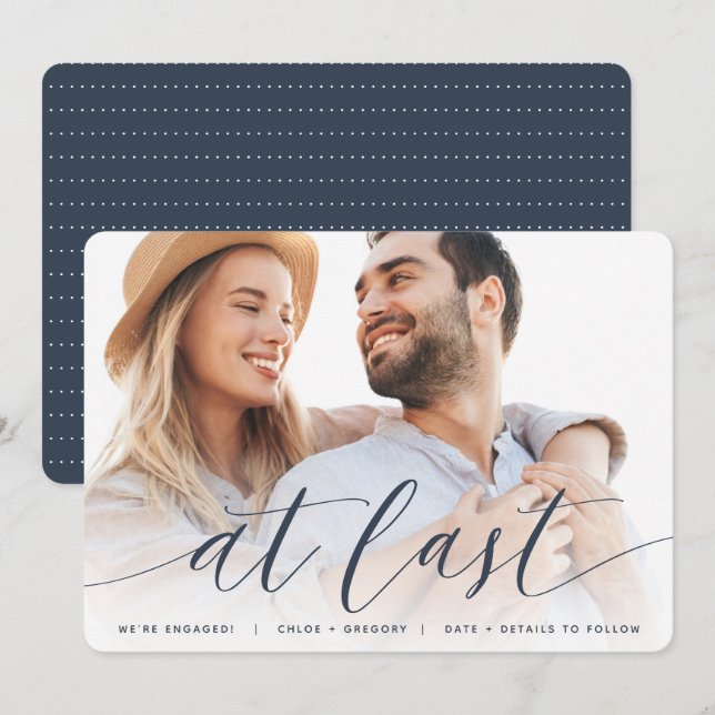 At Last | Full Photo Engagement Announcement (Front/Back)