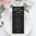 At Last Let's Eat Wedding Menu Card<br><div class="desc">Stylish menu card by © berryberrysweet . Printable digital files and matching items are available! Visit our website at berryberrysweet.com for stylish stationery designs and personalized gifts.</div>