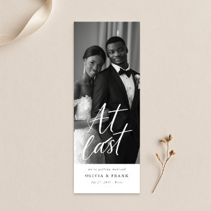 At Last Modern Wedding Photo Save the Date Bookmarks