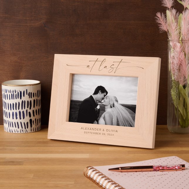 At Last Newlyweds Wedding Photo  Engraved Frames (Creator Uploaded)
