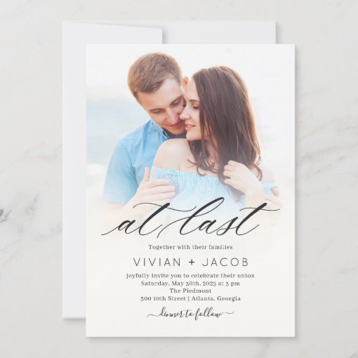 At Last Photo Wedding Invitation | Zazzle